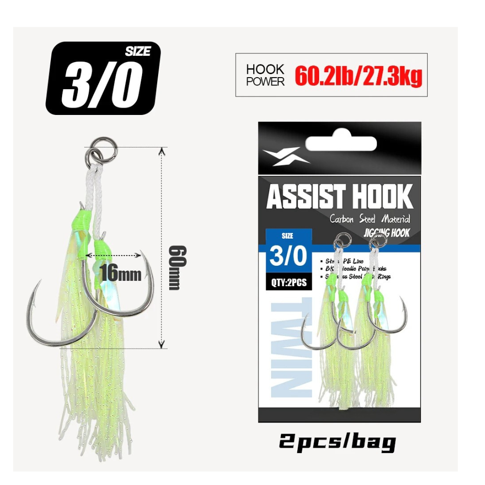 Premium Twin Assist Fishing Hooks
