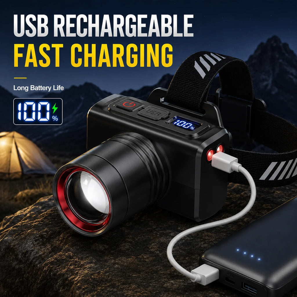 NightCast Rechargeable LED Headlamp
